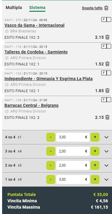 Sistema Lucky 15 Special Sud America 21/11/24 con Independiente vs Gimnasia LUCKY 15 Soccer