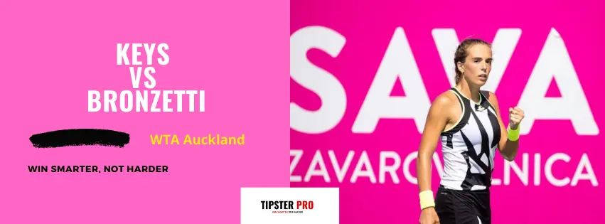 Pronostico Keys vs Bronzetti WTA Auckland 29/12/24 Bet Builder WTA Auckland